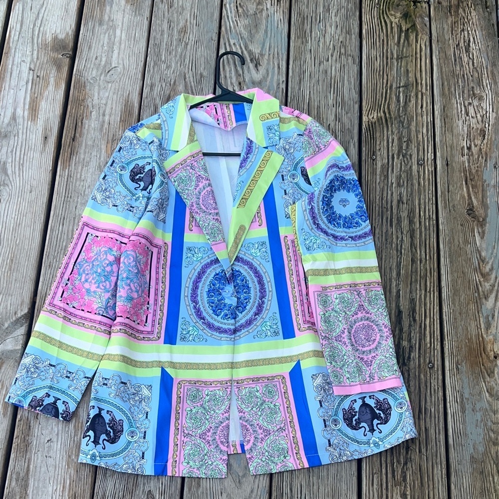 Colorfull Mandalas Long Sleeve Blazer Patterned size medium - Picture 2 of 6
